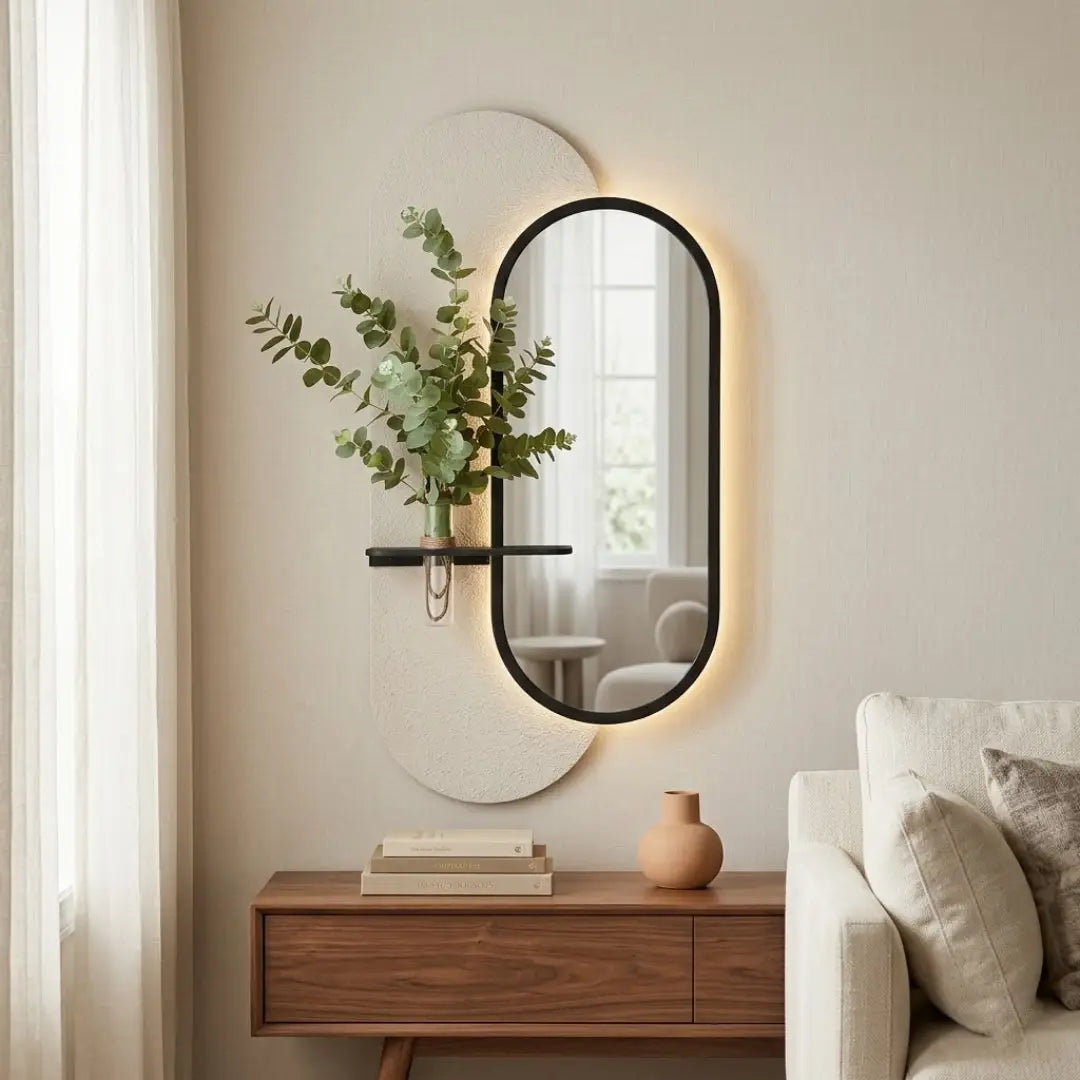 Miroir Lumineux "Ovale" — Édition Végétale